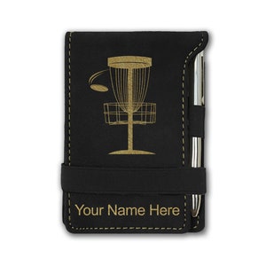 Faux Leather Mini Notepad, Disc Golf, Personalized Engraving Included
