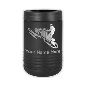 LaserGram Double Wall Insulated Beverage Can Holder, Snowmobile, Personalized Engraving Included