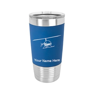 20oz Silicone Tumbler Mug, Helicopter 2, Personalized Engraving Included