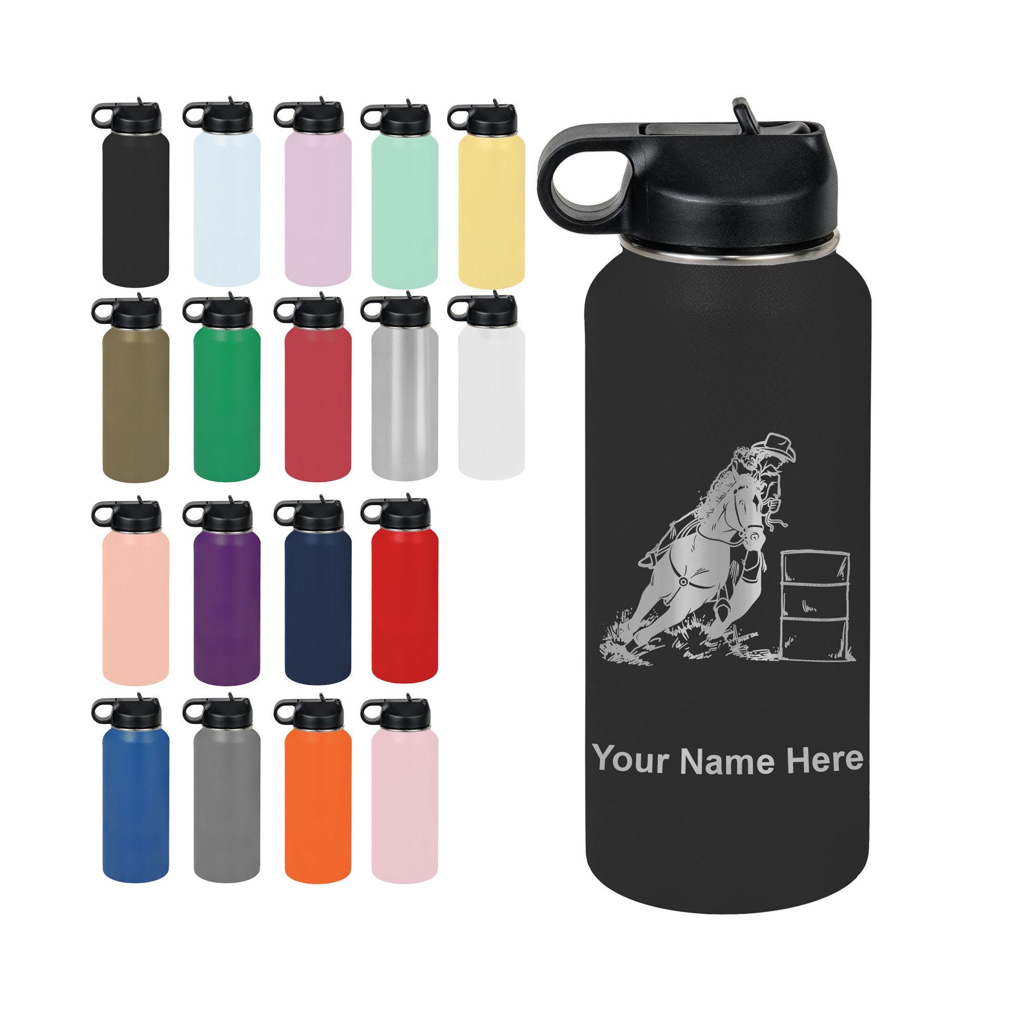 32oz Double Wall Flip Top Water Bottle With Straw, Barrel Racer ...