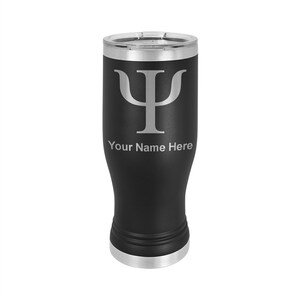 20oz Pilsner Mug, Psi Symbol, Personalized Engraving Included