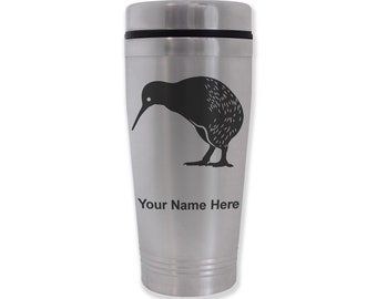 Commuter Travel Mug, Kiwi Bird, Personalized Engraving Included