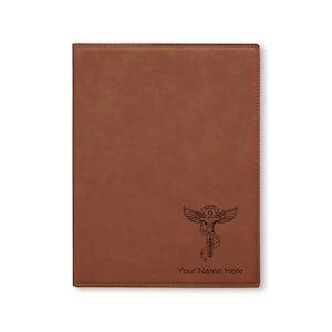 Small 7 X 9 Portfolio Notepad, Chiropractic Symbol, Personalized Engraving Included
