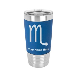 20oz Silicone Tumbler Mug, Zodiac Sign Scorpio, Personalized Engraving Included