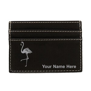 Monedero de cuero sintético Money Clip, Flamingo, Grabado Personalizado Incluido