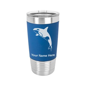 20oz Silicone Tumbler Mug, Killer Whale, Personalized Engraving Included