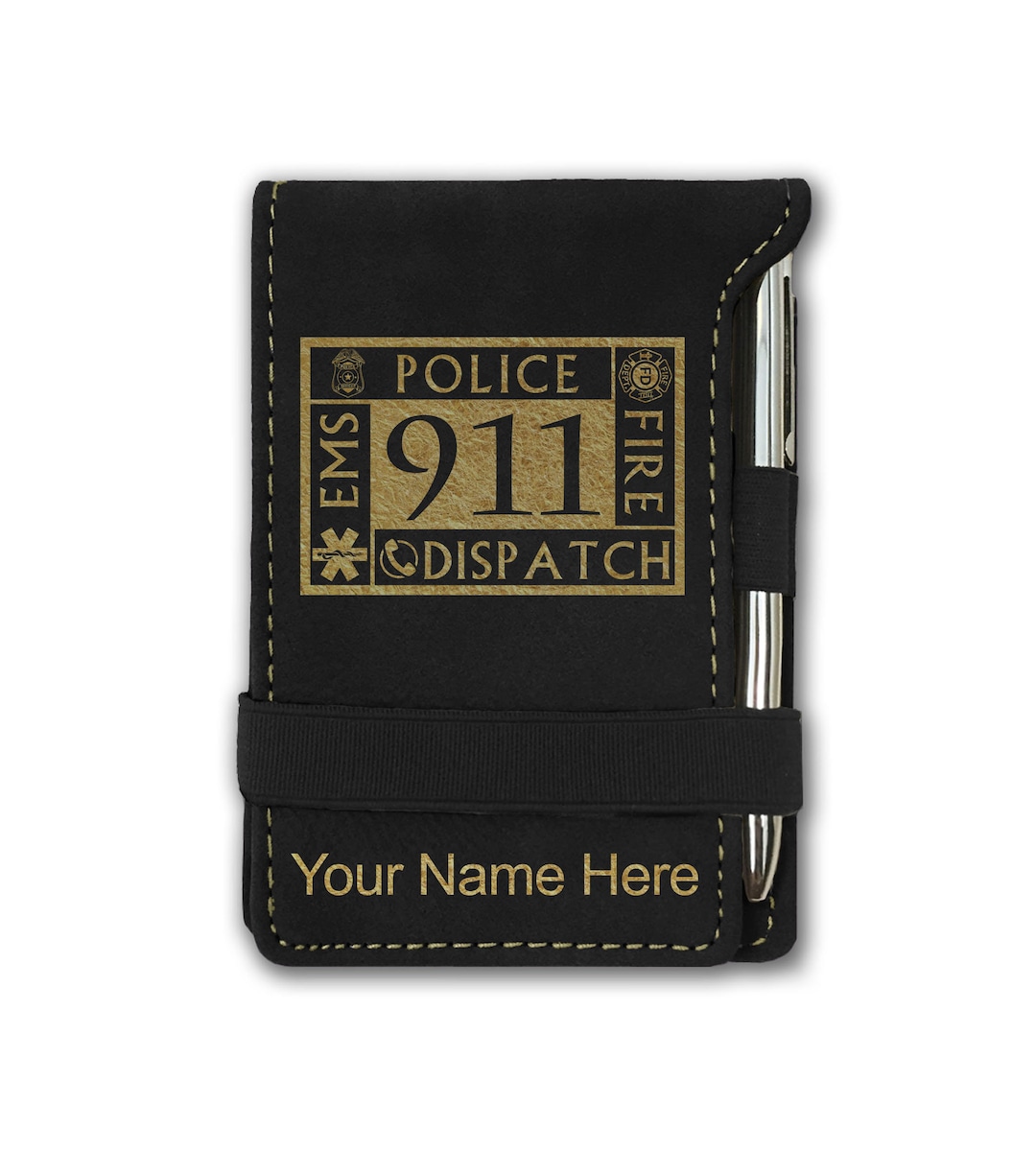 Dispatch Notebook Pieces Faux Leather Mini Notepad, emergency Dispatcher 911, Personalized ...