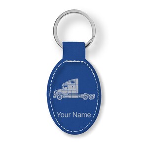 Faux Leather Oval Keychain,truck Cab, Personalized Engraving Included ...