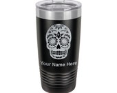 20oz Tumbler Mug, Day of the Dead, Personalized Engraving Included