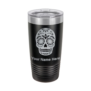 20oz Tumbler Mug, Day of the Dead, Personalized Engraving Included