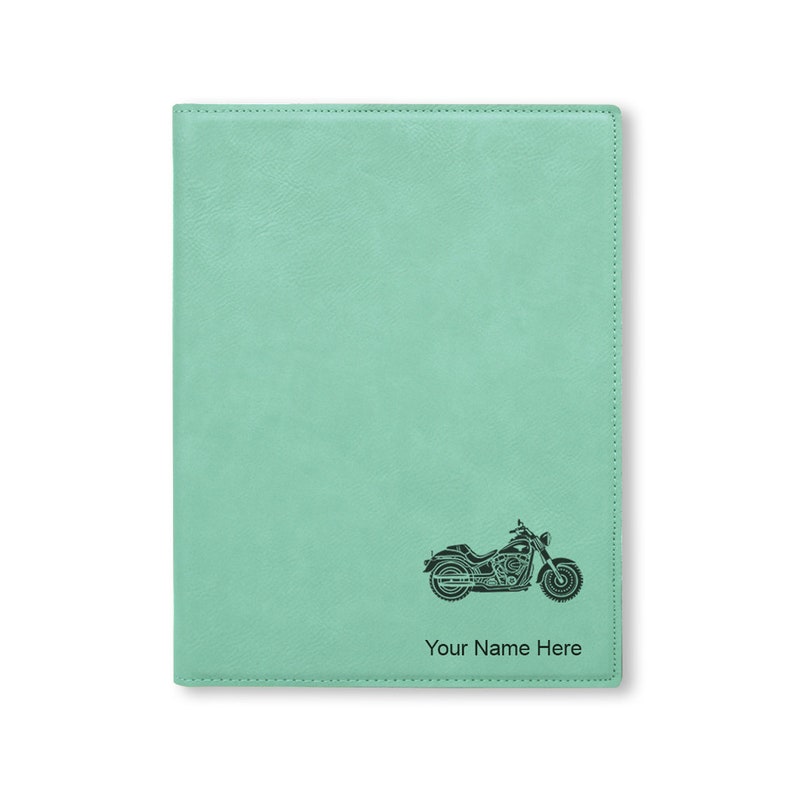 Small 7 X 9 Portfolio Notepad, Motorcycle, Personalized Engraving ...