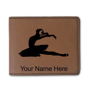 Cartera plegable de cuero sintético, bailarina, grabado personalizado incluido