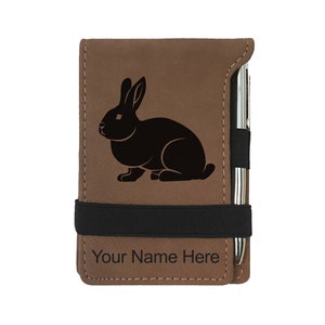 Faux Leather Mini Notepad,Rabbit, Personalized Engraving Included image 6