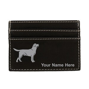 Monedero de cuero sintético Money Clip, Perro Labrador Retriever, Grabado Personalizado Incluido