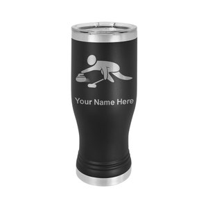 20oz Pilsner Mug, Curling Figure, Personalized Engraving Included