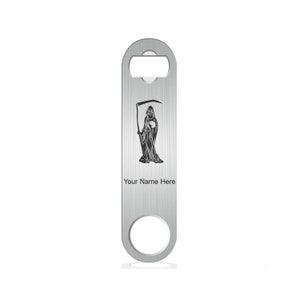 Bottle Opener, Santa Muerte, Personalized Engraving Included (Stainless Steel)