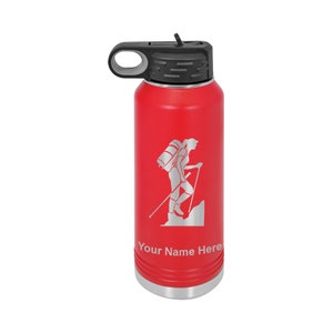40oz Double Wall Flip Top Water Bottle With Straw, Hiker Woman,  Personalized Engraving Included - Etsy
