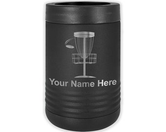 LaserGram Double Wall Insulated Beverage Can Holder, Disc Golf, Personalized Engraving Included