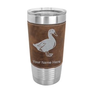20oz Faux Leather Tumbler, Duck, Personalized Engraving Included