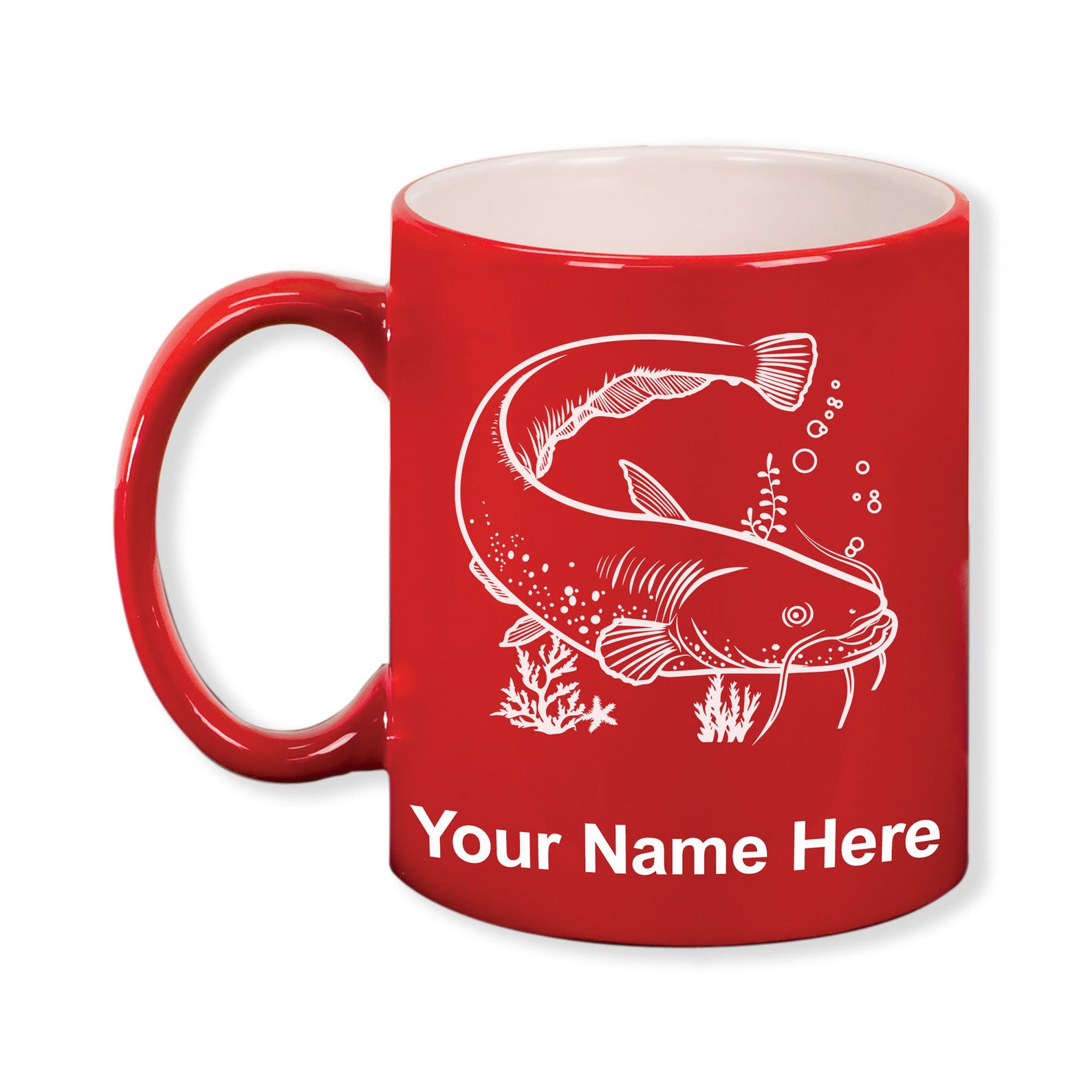 11oz Round Ceramic Coffee Mug Catfish Personalized Engraving - Etsy
