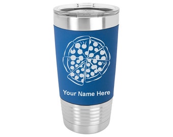 20oz Silicone Tumbler Mug, Pizza, Personalized Engraving Included