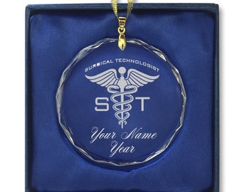 LaserGram Christmas Ornament, ST Surgical Technologist, Personalized Engraving Included (Round Shape)