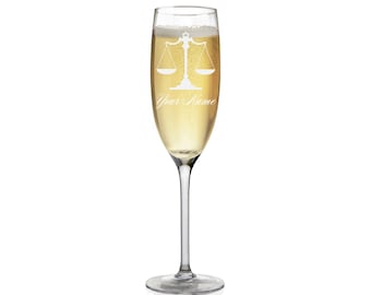 Champagne Glass, Law Scale, Personalized Engraving Included