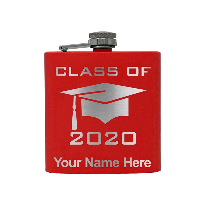 6oz Stainless Steel Flask, Grad Cap Class of 2020, 2021, 2022, 2023 ...