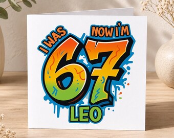 7th Birthday Card for Son, I Was 6 Now I'm 7 Card, Personalised Six Seven Birthday Card for Boys, Grandson, Nephew, Graffiti