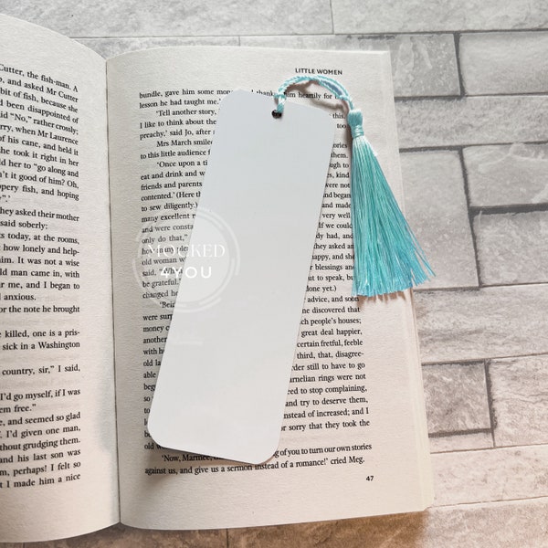 White Aluminium metal Bookmark  Digital Mocked Up Photo, PSD Smart File, Colour Changing Tassel Tool included