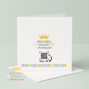 Girl Birthday Card Custom Age Cupcakes, Pastel Floral Theme (6x6", Personalised Name and Age, 350gsm Smooth Cardstock) image 4