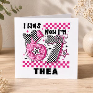 Pink Gamer Card Birthday: Kids Six to Seven Milestone, Fun Pink Design (Personalised Luxury Card, 350gsm, Daughter Gift)