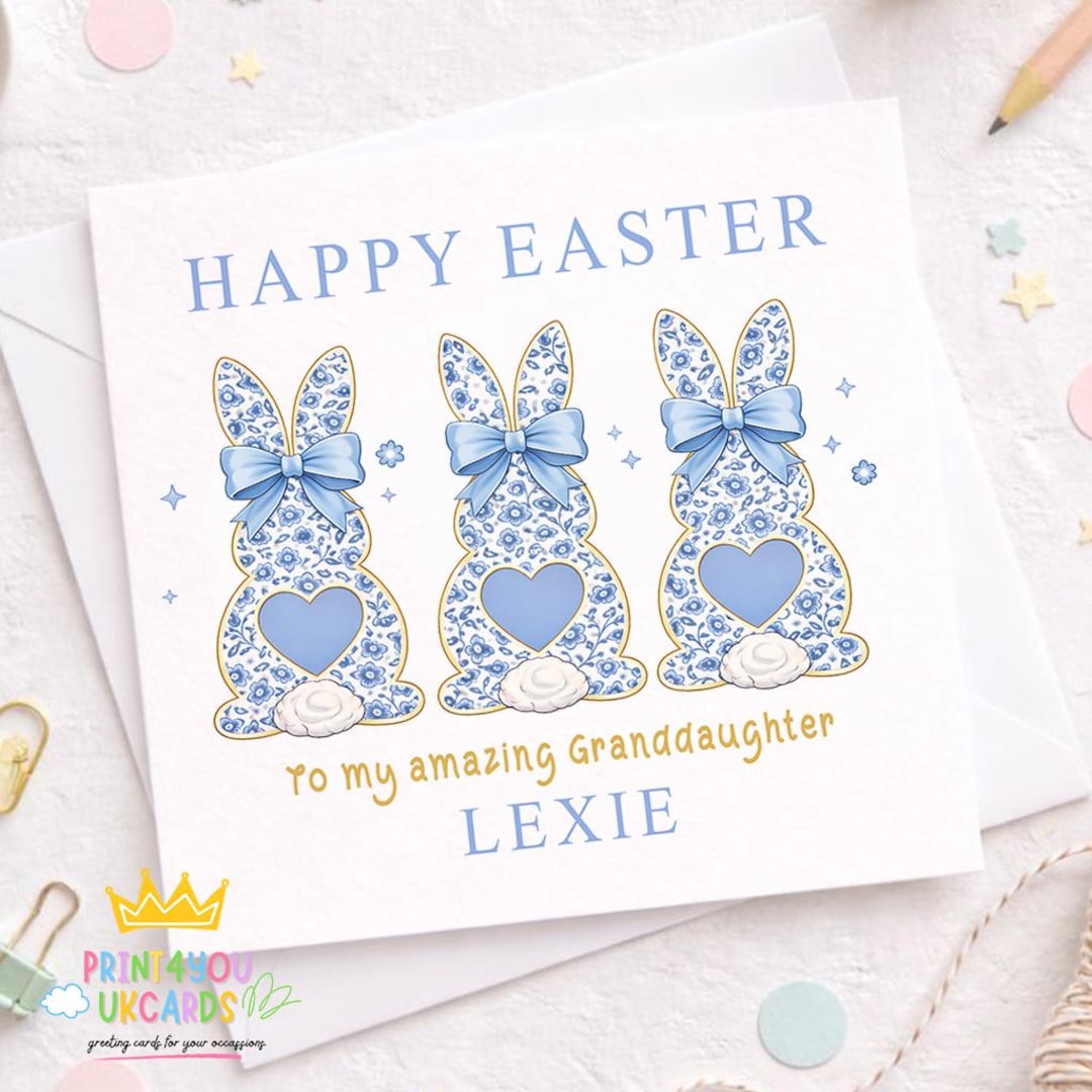 Personalised Easter Card With Name for Daughter, Granddaughter, Niece ...