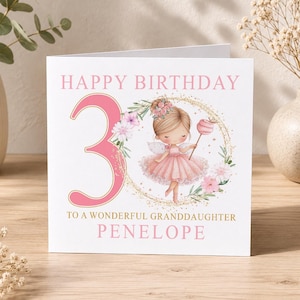 Fairy Birthday Card Personalised: Magical 3rd Birthday Design, Vibrant Colours | Thick Cardstock, Keepsake Gift | 6x6 Inches