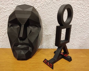 Masque Squid Game + support - life size - cosplay - 3D print - Squidgame - Netflix