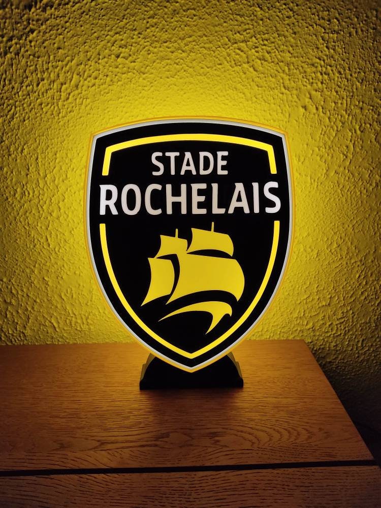 Lampe Veilleuse LED 3D Emblème La Rochelle Stade Rochelais Rugby