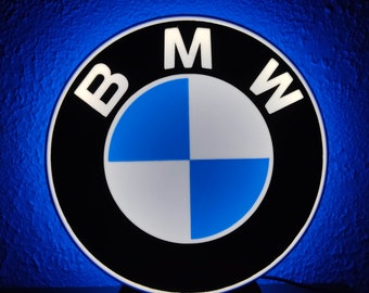 Logo Lumineux - Lampe - Veilleuse LED 3D Emblème BMW, intensité réglable, connexion USB 5V avec interrupteur