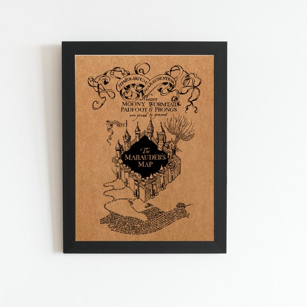 Affiche A4 imprimée kraft Map Carte Le Seigneur des Anneaux, Harry Potter, Narnia, Skyrim...