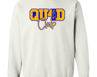 Quad Club SGRho Unisex Crewneck Pullover Sweatshirt- FREE ECONOMY SHIPPING