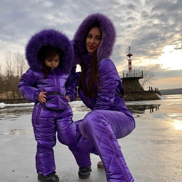 Women Ski Jumpsuit For Women And Children Kids Snowsuit Overalls Snowboarding One-piece Warm Suit