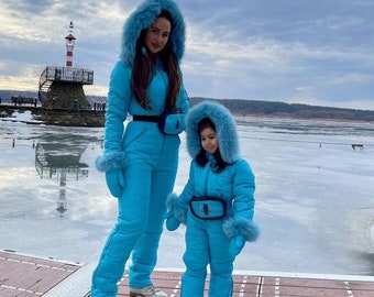 Women And Children Kids Ski Jumpsuit Children Kids Snowsuit Overalls Snowboarding One-piece Warm Suit