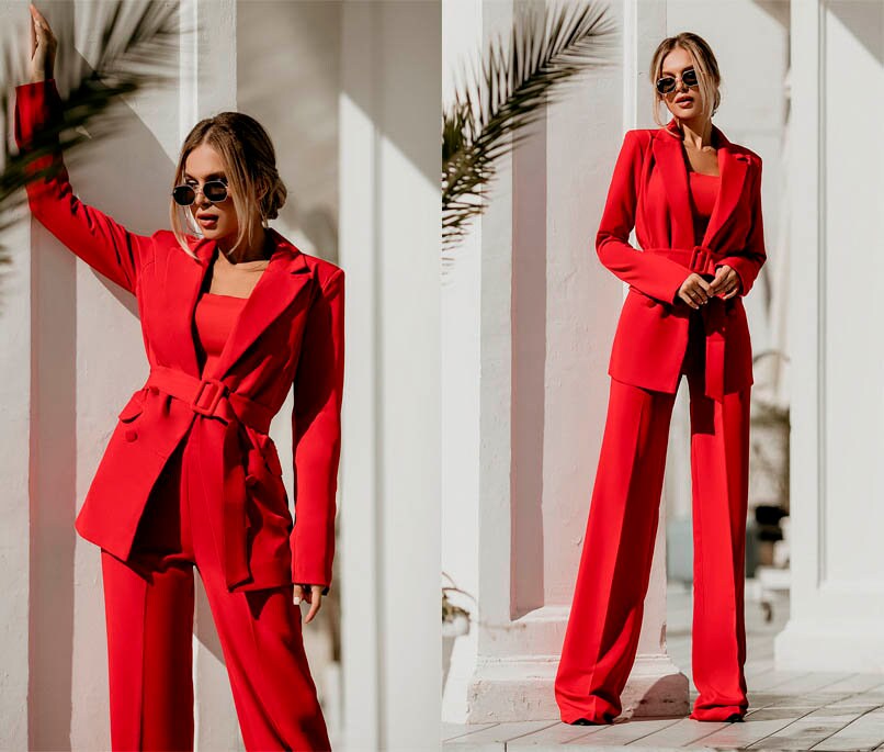 Women Suit Set Elegant Cocktail Office Work Pantsuit Jacket Etsy Canada