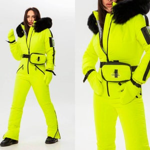 Fashion-Mono de esquí de una pieza para mujer, traje informal grueso de  invierno cálido para