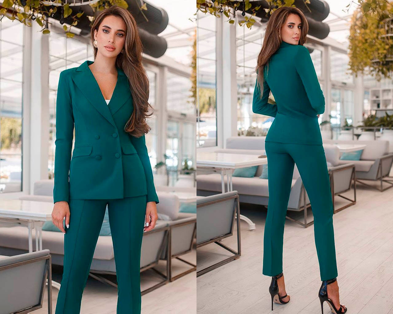 Women Jacket Pants Suit Pantsuit Chic Oficial Interview Elegant Cocktail  Graduation Pink Blue Green Mocha -  Canada