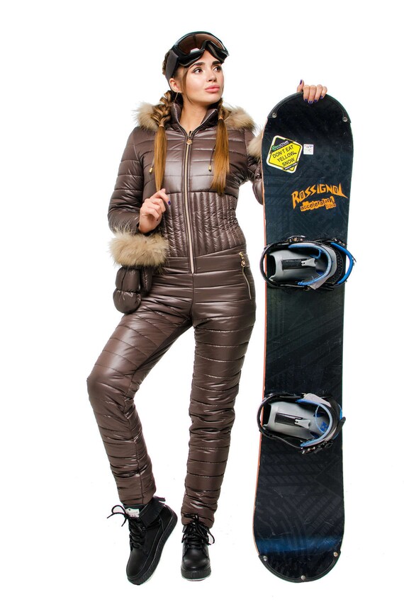 Brown ski suit Clearance