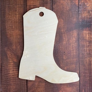 Large Cowboy Boot Wood Blank Sign or Door Hanger