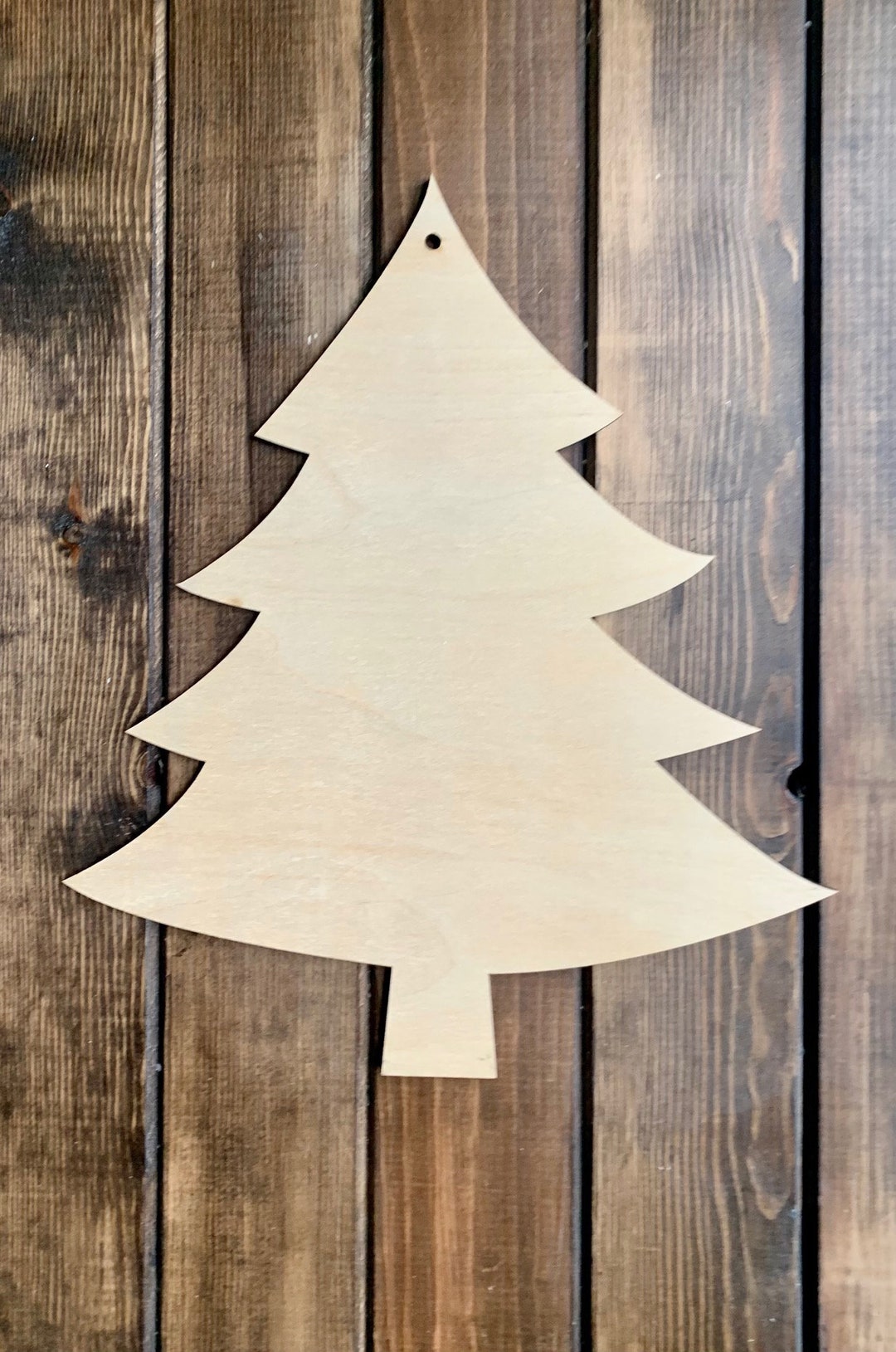 Christmas Tree Wood Cut Out Hanging Etsy