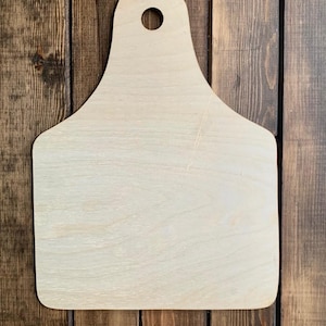 Cow Tag Door Hanger Unfinished Wood Blank
