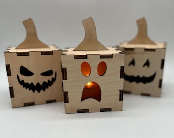 Archivo de corte láser de caja de Jack-O-Lantern