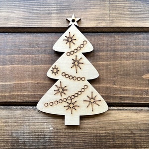 Detailed Christmas Tree Blank Ornament
